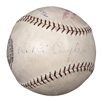 1929 Chicago Cubs Mutli-Signed ONL Baseball With 5 Signatures Including Hornsby, Wilson, Cuyler, Stephenson & Grimm (PSA/DNA)
